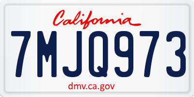 CA license plate 7MJQ973