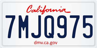 CA license plate 7MJQ975