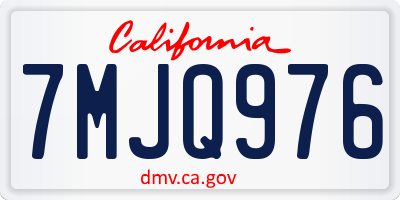 CA license plate 7MJQ976