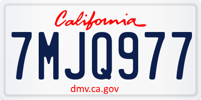 CA license plate 7MJQ977