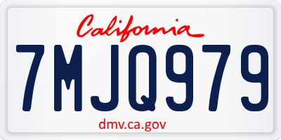 CA license plate 7MJQ979