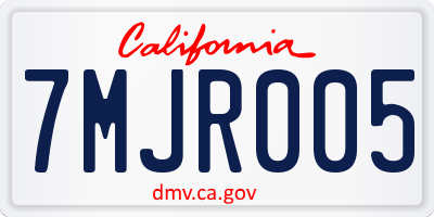 CA license plate 7MJR005