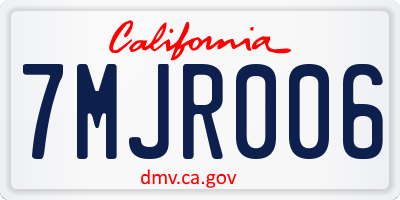 CA license plate 7MJR006