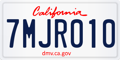 CA license plate 7MJR010