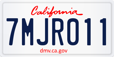 CA license plate 7MJR011