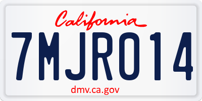 CA license plate 7MJR014