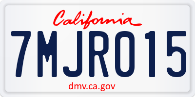 CA license plate 7MJR015