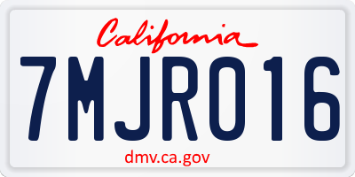 CA license plate 7MJR016
