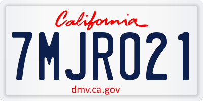 CA license plate 7MJR021