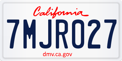 CA license plate 7MJR027