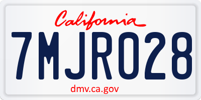 CA license plate 7MJR028