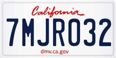 CA license plate 7MJR032