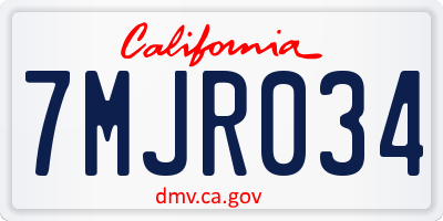 CA license plate 7MJR034