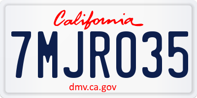 CA license plate 7MJR035