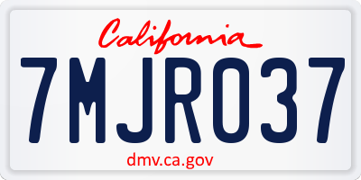 CA license plate 7MJR037