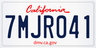 CA license plate 7MJR041