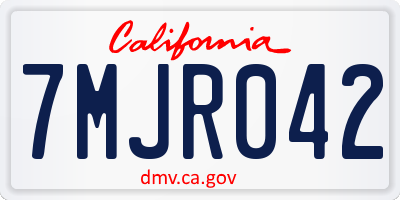 CA license plate 7MJR042