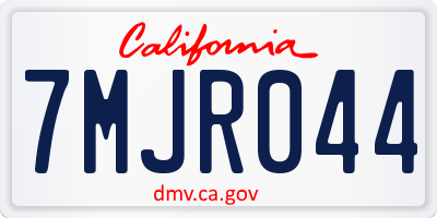 CA license plate 7MJR044