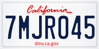 CA license plate 7MJR045