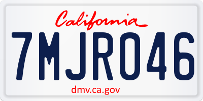 CA license plate 7MJR046