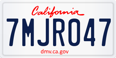 CA license plate 7MJR047