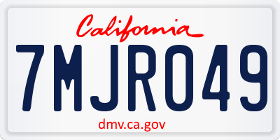 CA license plate 7MJR049