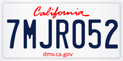 CA license plate 7MJR052
