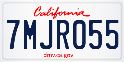 CA license plate 7MJR055