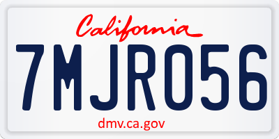 CA license plate 7MJR056