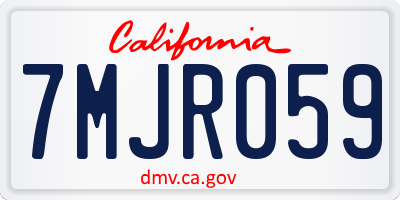 CA license plate 7MJR059