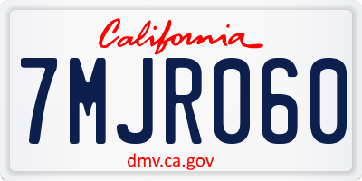 CA license plate 7MJR060