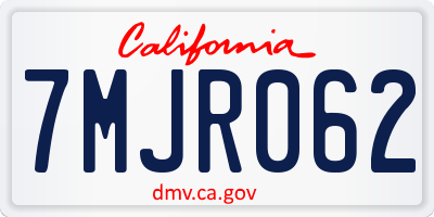 CA license plate 7MJR062