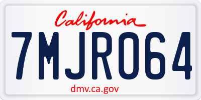 CA license plate 7MJR064