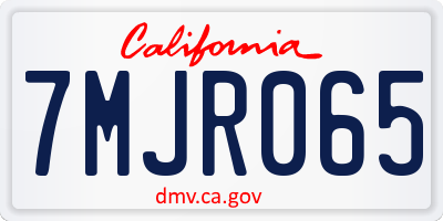 CA license plate 7MJR065