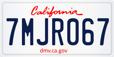 CA license plate 7MJR067