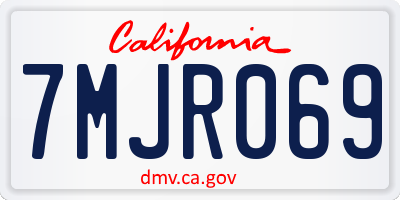 CA license plate 7MJR069