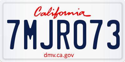 CA license plate 7MJR073