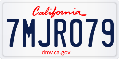 CA license plate 7MJR079