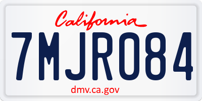 CA license plate 7MJR084