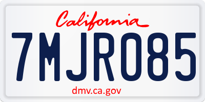 CA license plate 7MJR085