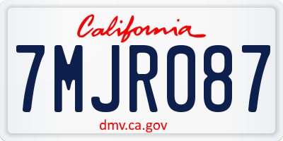 CA license plate 7MJR087