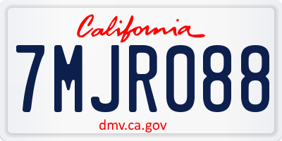 CA license plate 7MJR088