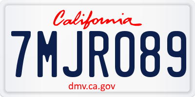 CA license plate 7MJR089