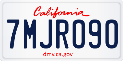 CA license plate 7MJR090