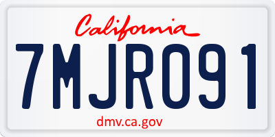 CA license plate 7MJR091