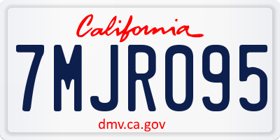 CA license plate 7MJR095