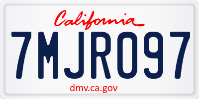 CA license plate 7MJR097