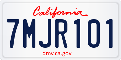 CA license plate 7MJR101