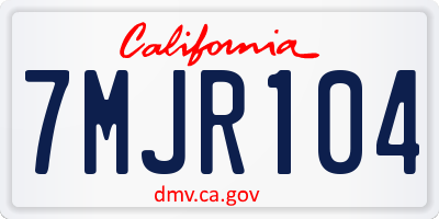 CA license plate 7MJR104
