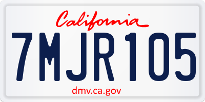 CA license plate 7MJR105